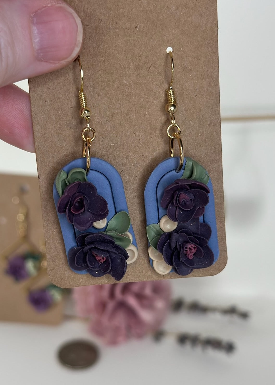 Floral Lore Earrings – Glen | Twilight Bloom Palette | Gold Hook