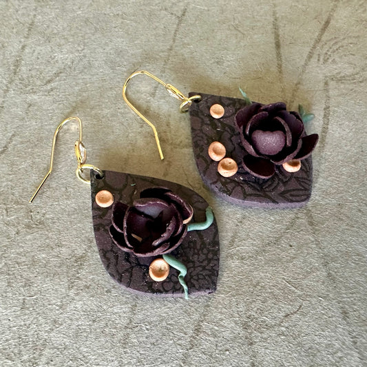 Floral Burgundy Earring (Holiday 2025)
